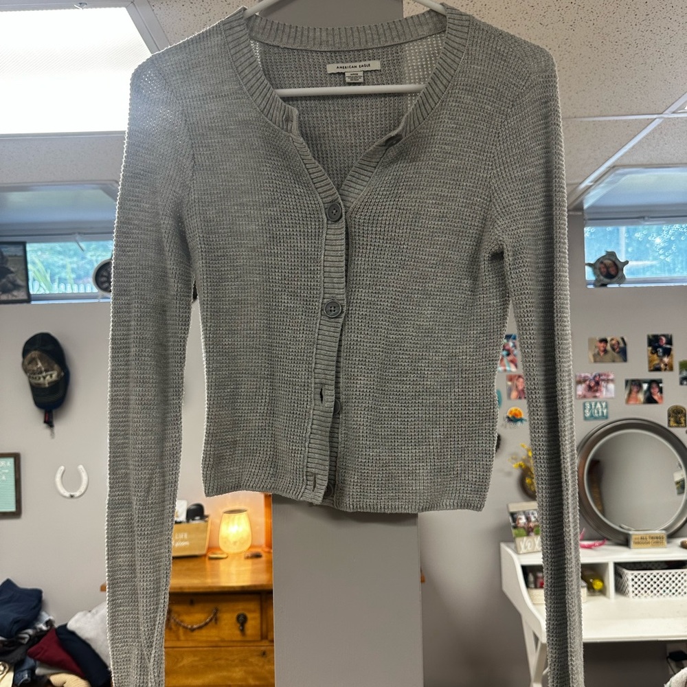Gray cardigan